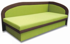Jednolôžková posteľ (váľanda) 90 cm Melvin (Devon 001 zelená + Devon 009 hnedá) (P). Vlastná spoľahlivá doprava až k Vám domov. 793138