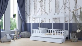 Masívna detská posteľ Dragon 3 s úložným priestorom - 90 x 180 cm - biela