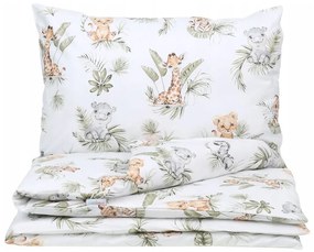 Detské bavlnené obliečky do postieľky 135x100 cm BABYMAM PREMIUM - Africké zvieratká
