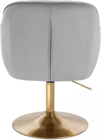 LuxuryForm DESIGN Stolička AVOLA VELUR na zlatom tanieri - svetlo šedá