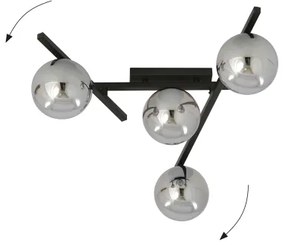 Stropné svietidlo SMART 4xE14/10W/230V čierna/šedá