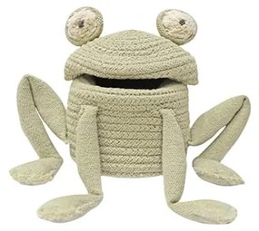 Zelený látkový detský kôš na hračky ø 15x15 cm Mini Fred the Frog – Lorena Canals