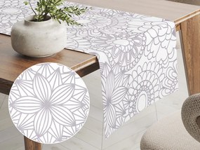 Biante Bavlnený behúň na stôl Sandra SA-365 Sivé mandaly na bielom 20x160 cm