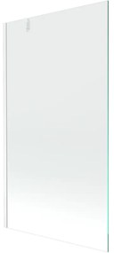 Mexen Next, vaňová  zástena 1-krídlová 90 x 150 cm, fixné krídlo, 6 mm číre sklo, biely profil, 895-090-000-00-00-20
