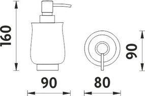 Nimco Lada - samostatne stojaci dávkovač tekutého mydla, keramika + staromosadz (1031LA-65)