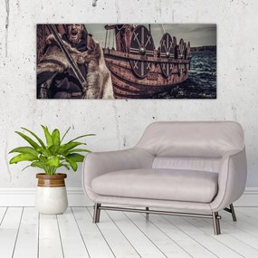Obraz - Vikingský bojovník (120x50 cm)