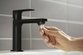 Hansgrohe Rebris E, umývadlová batéria 110 s odtokovou súpravou s tiahlom, CoolStart, čierna matná, 72559670