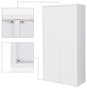 Regál do obývačky, 8 políc, 129,5x65,5x30cm, biely