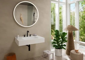 Hansgrohe Tecturis S, 3-otvorová umývadlová batéria 150 EcoSmart+ s odtokovou súpravou Push-Open, čierna matná, HAN-73330670