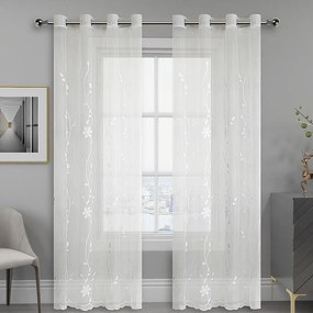 Záclona E6224 biely 300 Tovar na mieru