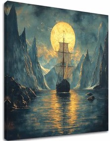 Obraz na plátne Loď pri Splne - Epická Scéna