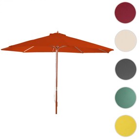 Slnečník Florida Ø 3m - polyester/drevo - terakota