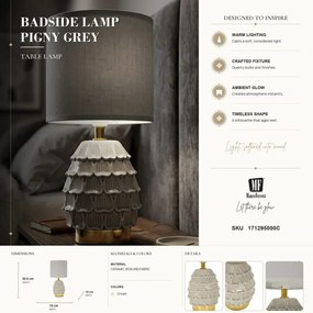 Stolná lampa Pigny 30,5 cm sivá