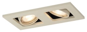 Moderné zabudované bodové svetlo béžové GU10 50 mm otočné a sklopné 2-svetlo - Qure