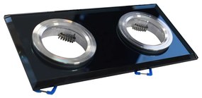 Podhľadové svietidlo Glass Square II, 1x sklenené/čierne kovové tienidlo, b