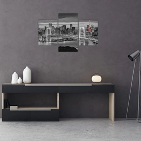 Obraz - Veľkomesto s červenou vežou (90x60 cm)
