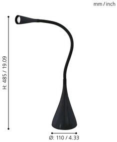 Eglo 64975 - LED Stmievateľná stolná lampa SNAPORA PRO LED/3,5W/230V 3000K čierna
