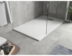 Mexen Hugo, obdĺžniková sprchová vanička SMC 160 x 90 cm, biela, oceľová krytka, 42109016-X