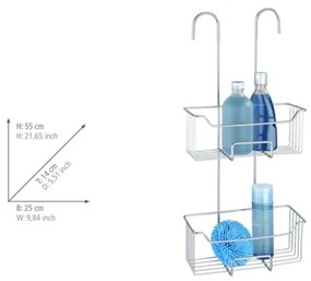 WENKO 24758100 - Sprchová polička MILO 25x55 cm strieborná/priehľadná