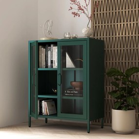 Vitrína GINA, 800 x 1015 x 400 mm, Modern: fľaškovo zelená farba