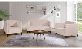 Sedacia súprava Denim 2+1+1, Dostupné poťahy: Solo 263, Farby nožičiek: biely lesk