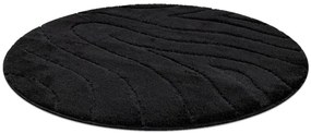 Kúpeľňový koberček SUPREME WAVES vlny, čierny kruh