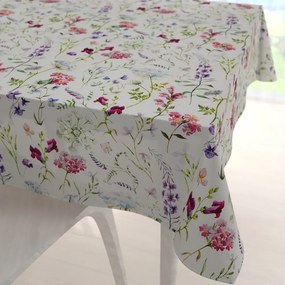 Biante Dekoračný štvorcový obrus PML-098 Lúčne kvietky na smotanovom 60x60 cm