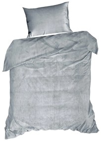 FLEECOVÉ OBLIEČKY FLANO2 200X220 CM, 2 KS 70X80 CM STRIEBORNÉ