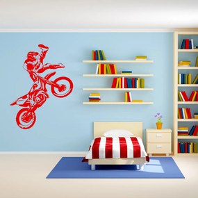 Veselá Stena Samolepka Freestyle Motocross Farba: červená, Veľkosť: 60 x 44 cm