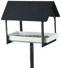 Antracitovosivá kovová vtáčia búdka so zapichovadlom Esschert Design, výška 126 cm