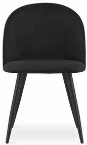 Set troch jedálenských stoličiek BELLO zamatové čierne (3ks)