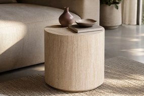 Okrúhly konferenčný stolík Novula 45 cm - travertín
