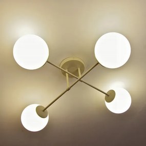 Prisadené svietidlo MOON 4xE27/15W/230V krémové