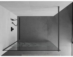 Mexen Kioto, sprchová zástena Walk-In 110 x 200 cm, 8mm číre sklo biely vzor, grafitový profil, 800-110-101-95-85