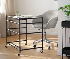 Sklenený písací stôl »CN3« s kolieskami