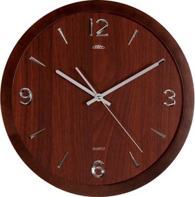 Moderné nástenné hodiny PRIM Wood Style brown