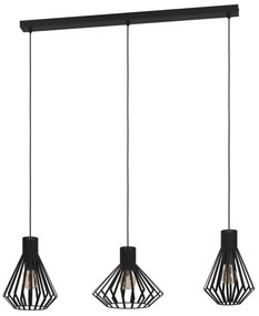 Eglo 390125 - Luster na lanku BASIDANO 3xE27/40W/230V čierna