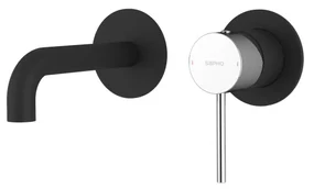 Sapho Sapho, ULTRASAN 2-prvková podomietková umývadlová batéria, hubica 16cm, čierná mat/chróm, UT118VBC