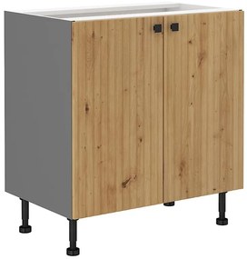 Kuchynská skrinka AVA dub artisan/antracitová 80d 2f bb