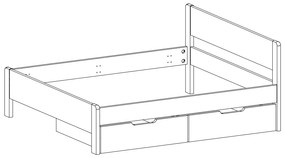 BMB BOČNÁ ZÁSUVKA - z lamina CELÁ 198 cm, lamino