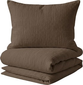 Mušelínové obliečky MUSSARI tmavohnedé Rozmer obliečky: 2 ks 70 x 90 cm | 200 x 220 cm