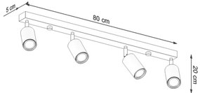 Sollux SL.1042 - Bodové svietidlo BERG 4xGU10/40W/230V