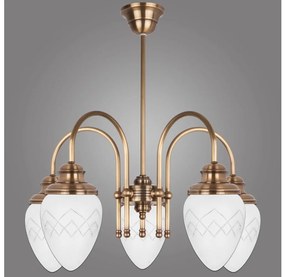 KEMAR RI/5/M - Luster na tyči RINAMA 5xE27/60W/230V mosadz PD511