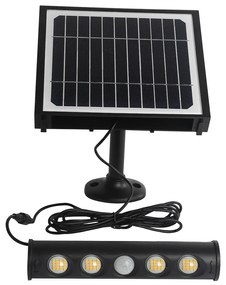 Exteriérové solárne LED svietidlo Talent, 4x LED 8w, čierna, pohybový senzor