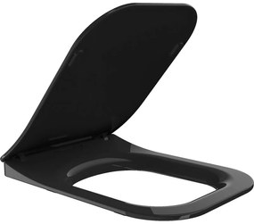 Mexen Teo, slim WC doska s pomalým dopadom, duroplast, čierna lesklá, 39851085