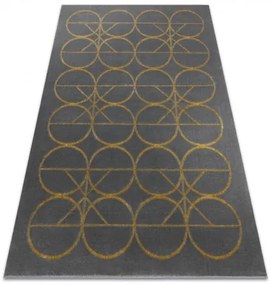 styldomova Sivý koberec Glamour Emerald 1010 so zlatým vzorom