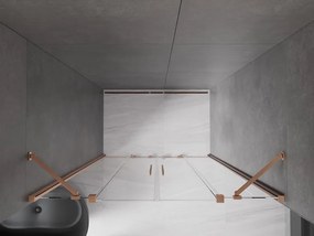 Mexen Velar Duo, posuvné dvere do otvoru 140x200 cm, 8mm číre sklo, medená matná, 871-140-000-02-65