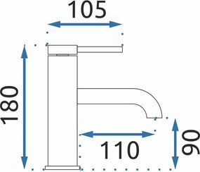 Rea Spot, umývadlová batéria h-180, čierna matná, REA-B2012