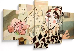 Obraz - Kubizmus - harlequin and rose (150x105 cm)