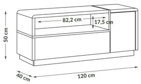 Televízny stolík FRED antracit/dub artisan